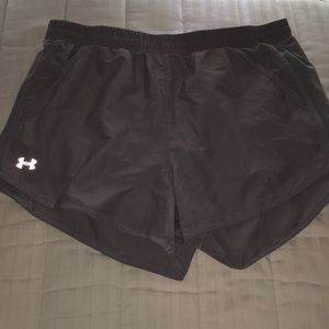 GREY UNDER ARMOR SHORTS